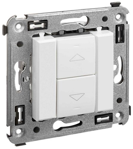 Выключатель жалюзи без фиксации без рамки DKC Avanti 2-кл. белое облако картинка